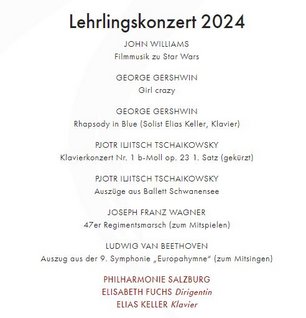 Programm Lehrlingskonzert 2024